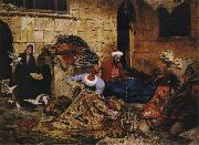 Rudolph Swoboda Carpet Menders, Cairo oil on canvas